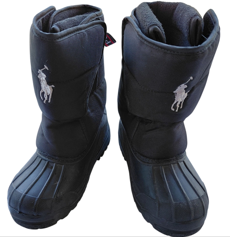 Polo Ralph Lauren Boys Insulated Black Snow/ Rain Boots Size 1